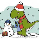 Creadienstag – Ein Dino im Winter? #Ausmalbild