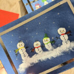 Kreativ mit Kindern – Weihnachtliche Schneemänner aus Fingerabdrücken