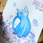 Gemalt – Meow or never… Die Idee eines Badezimmerbildes